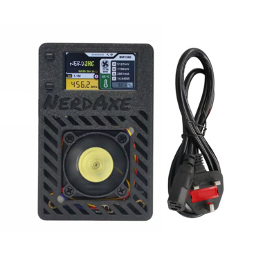 NerdAxe Bitcoin Solo Lottery Miner 500GH/s (Black，UK)